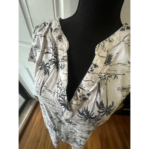 A.N.A White & Black Palm Print Dress – Casual Island-Inspired Style - Picture 2 of 9